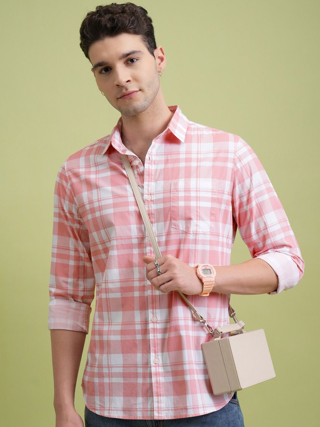 Highlander Men Checked Slim Fit Shirt