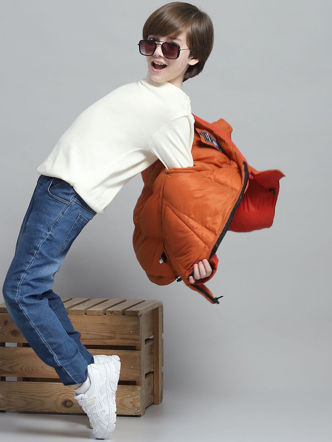 Monte Carlo Boys Hooded Solid Casual Lightweight Puffer Jacket