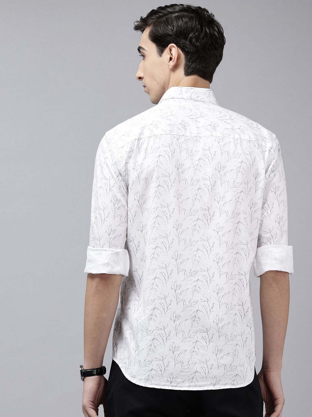 Park Avenue Slim Fit Floral Printed Pure Cotton Casual Shirt