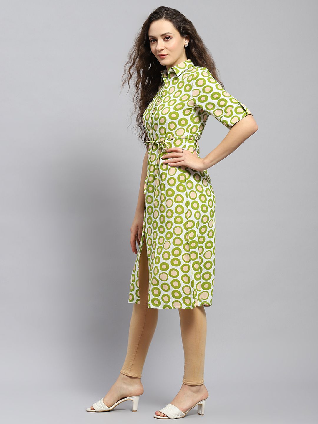 Monte Carlo Print Shirt Style Longline Tunic