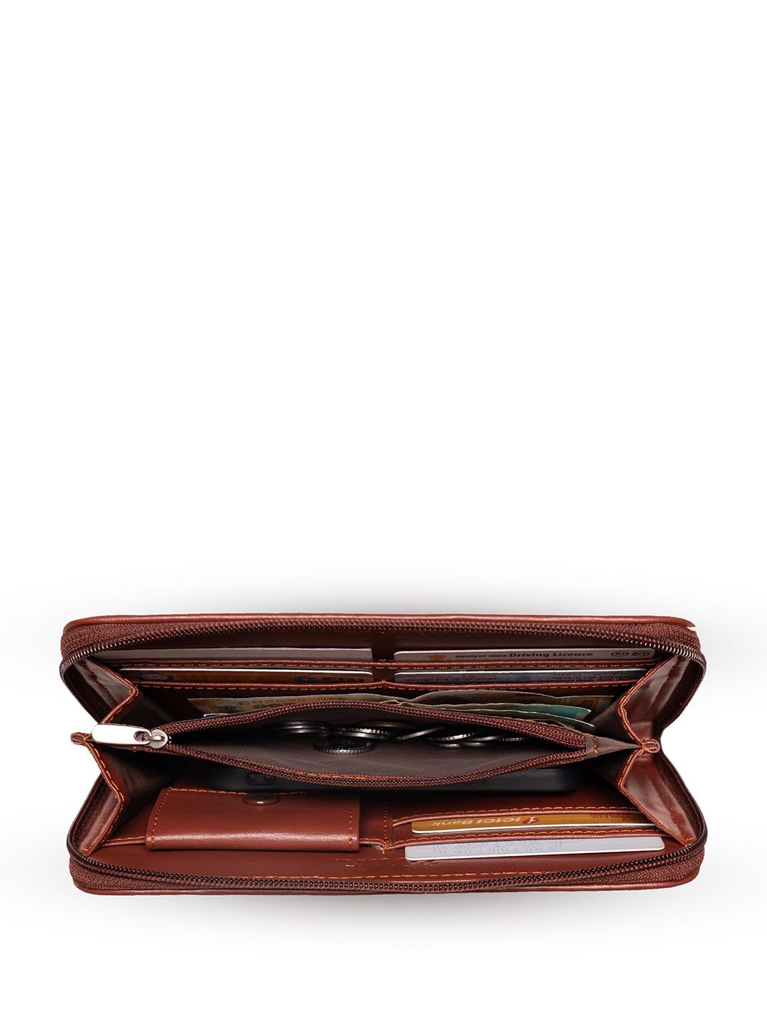 ZOUK Women Floral Printed Zip Detail Zip Around Wallet