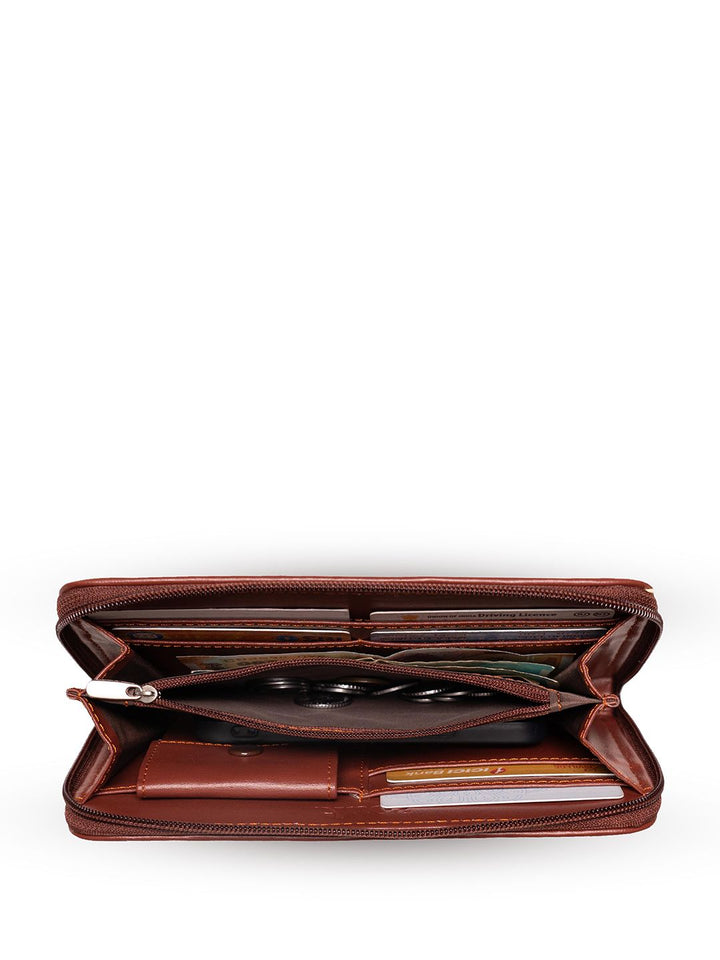 ZOUK Women Floral Printed Zip Detail Zip Around Wallet