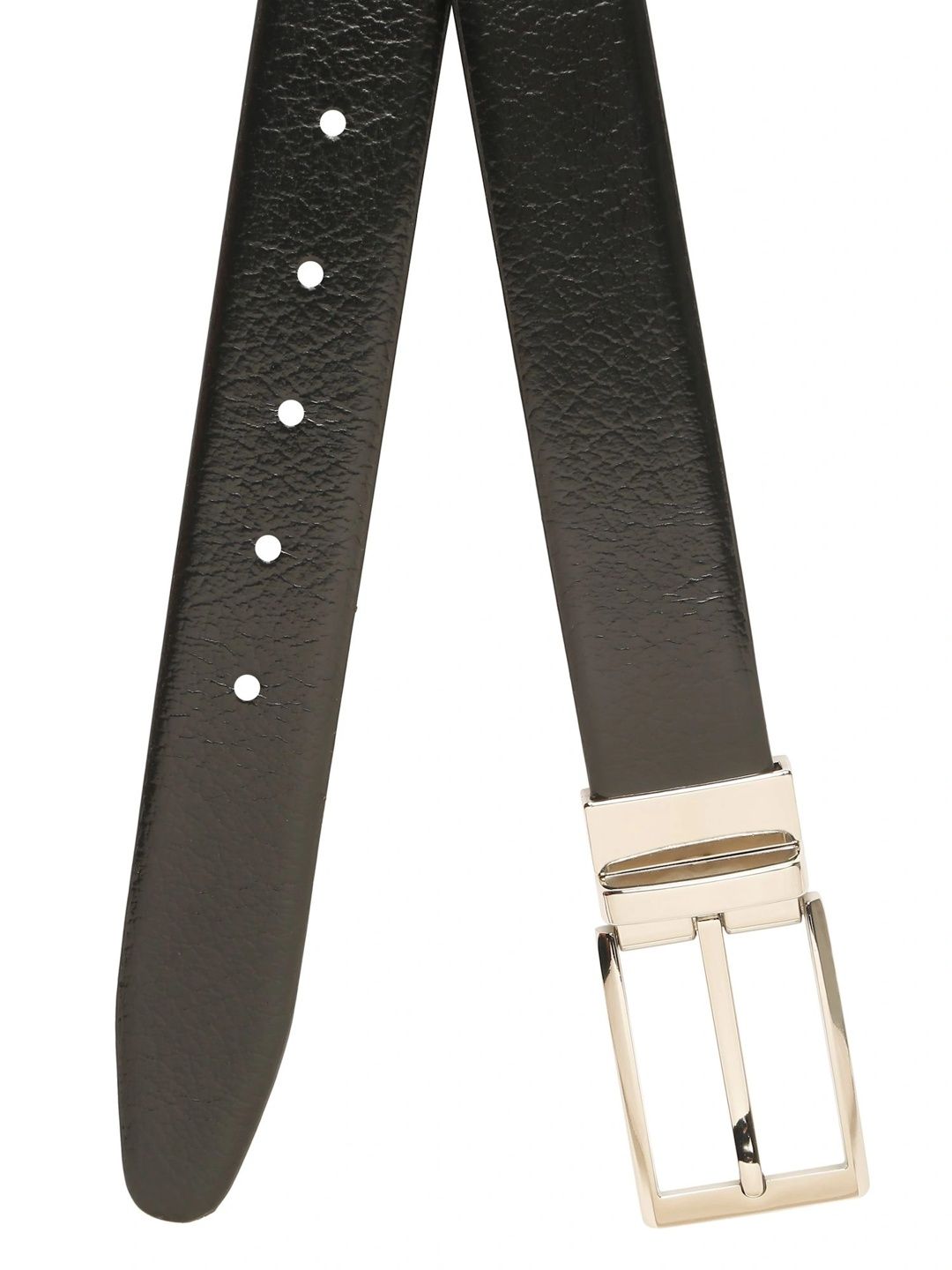 Teakwood Leathers Men Textured Leather Reversible Formal Belt