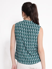 RAREISM Geometric Print Cotton Top