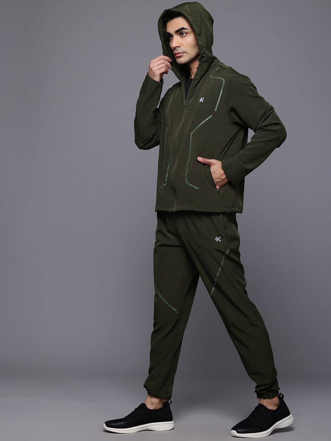 HRX by Hrithik Roshan Rapid-Dry Hooded Training Track suits