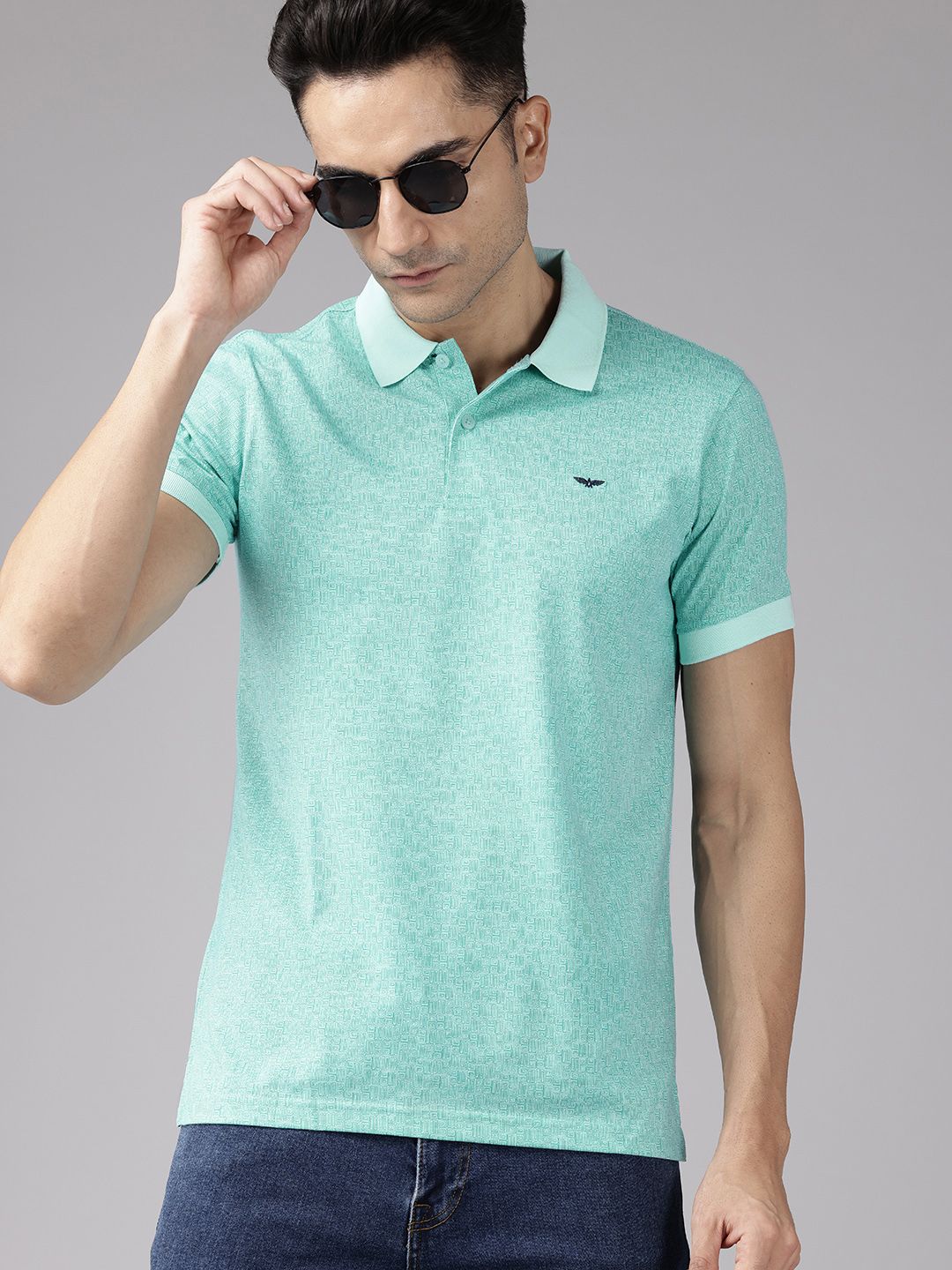 Park Avenue Printed Polo Collar Slim Fit T-shirt