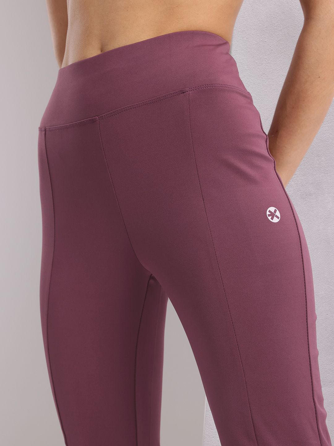 HRX by Hrithik Roshan Solid Crop Top with Bootcut Pants Yoga Tracksuit