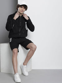 The Indian Garage Co Men Solid Pure Cotton Sweatshirt With Shorts
