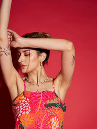 SASSAFRAS Floral Print Maxi Dress