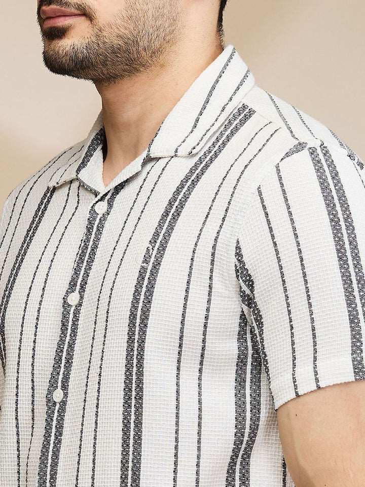 Being Human Men Slim Fit Opaque Striped Casual Shirt