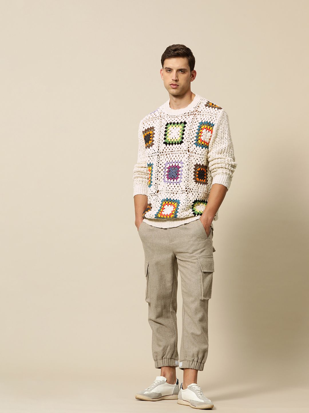 Mr Bowerbird Premium Knitted Crochet Cotton Relaxed Fit Pullover