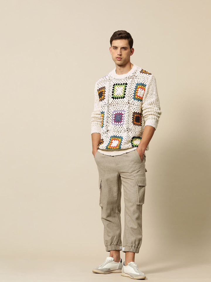 Mr Bowerbird Premium Knitted Crochet Cotton Relaxed Fit Pullover