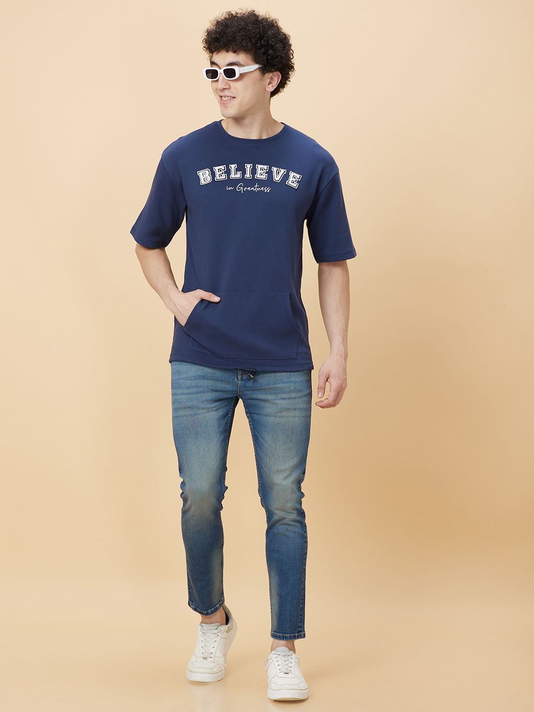 Being Human Men Typography Printed Applique T-shirt