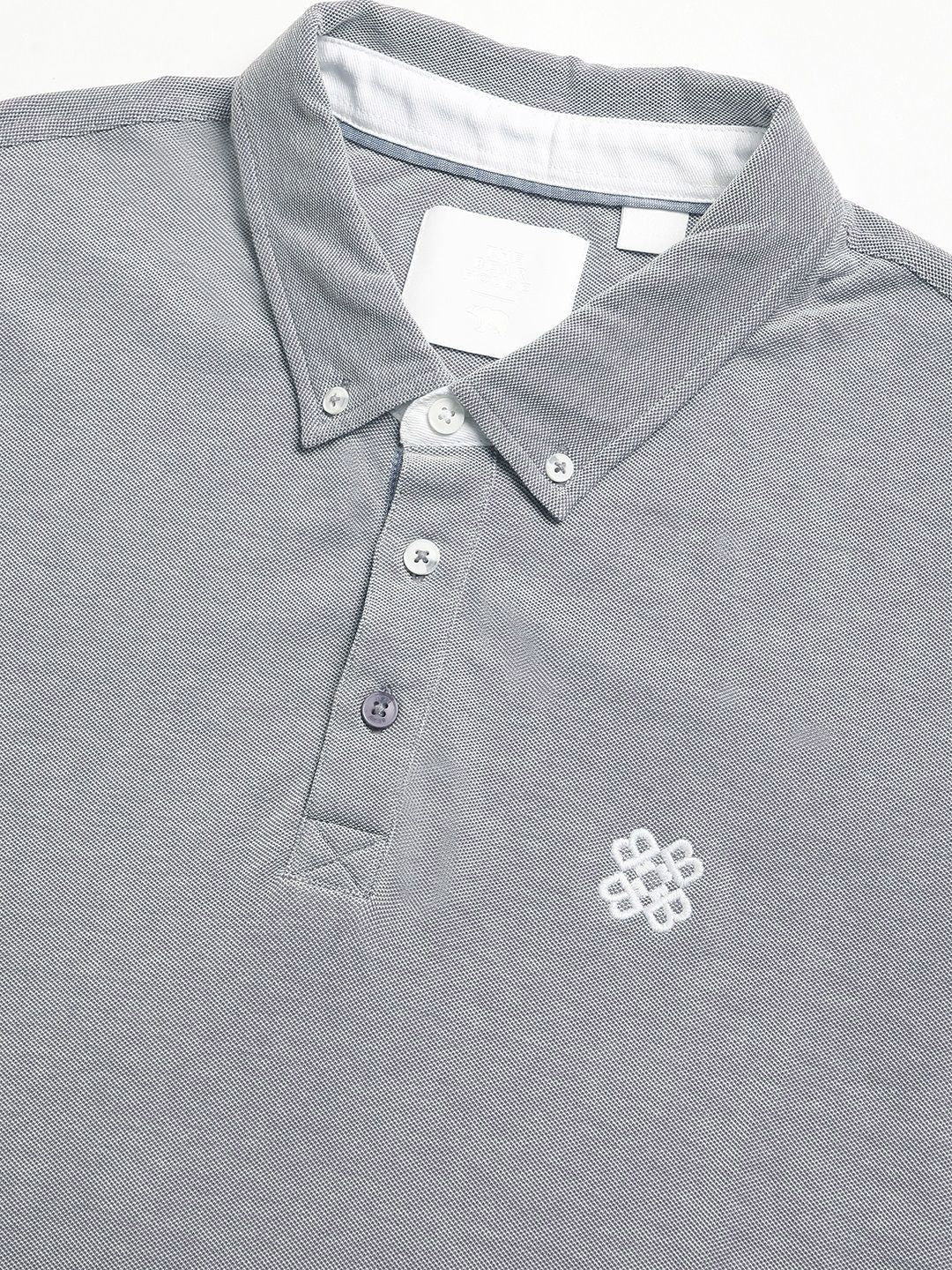 THE BEAR HOUSE Men Solid Polo Collar Regular Fit Pure Cotton T-shirt