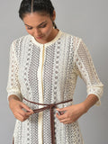 W Women Geometric Printed Cotton Kurta