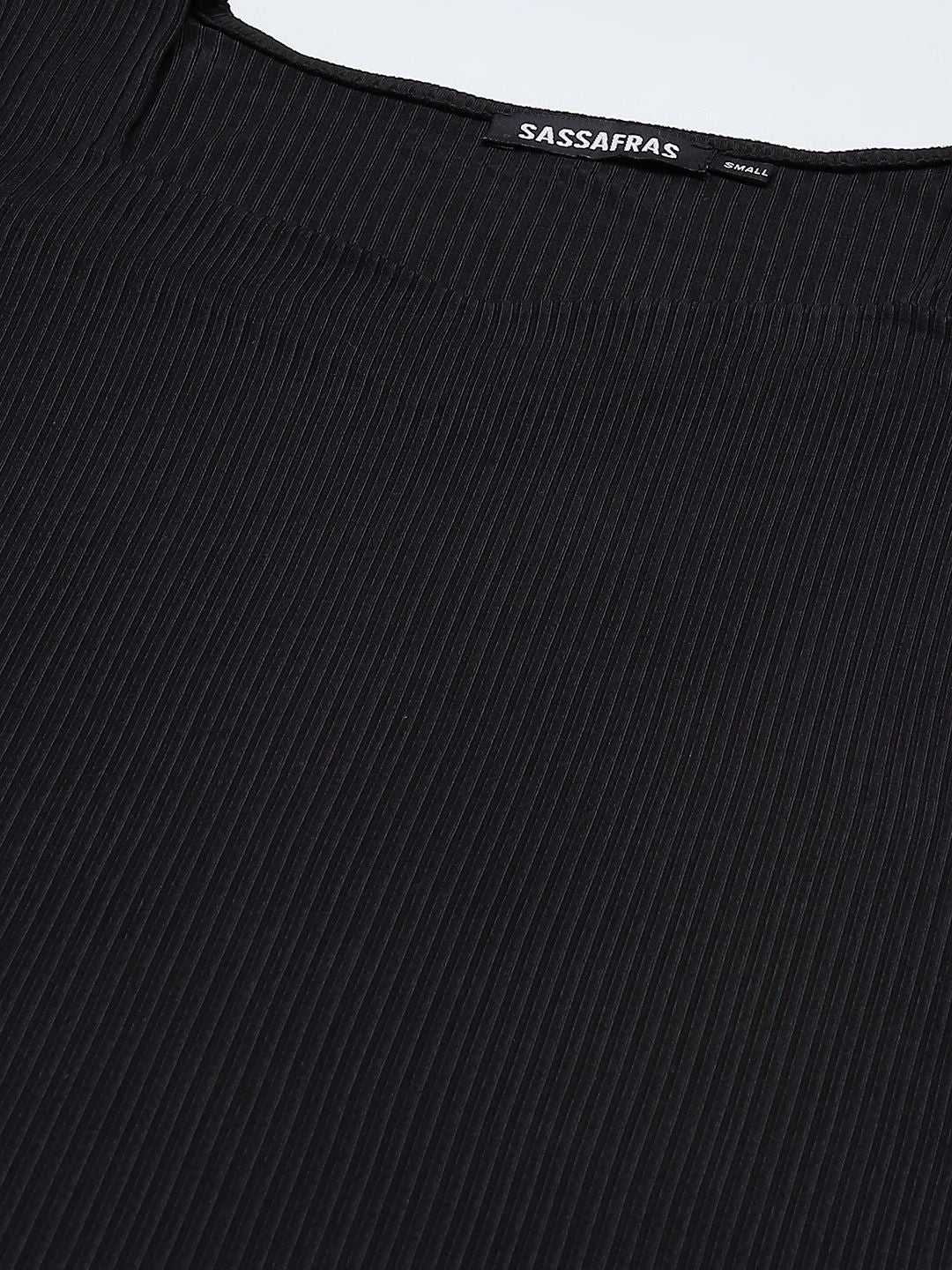 SASSAFRAS Black Bodycon Dress