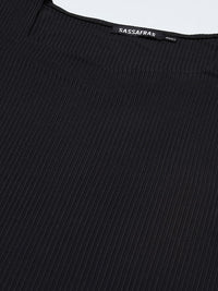SASSAFRAS Black Bodycon Dress