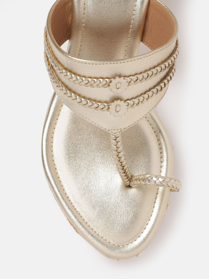 House of Pataudi Ethnic Embellished Wedge Heels