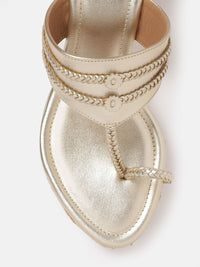 House of Pataudi Ethnic Embellished Wedge Heels