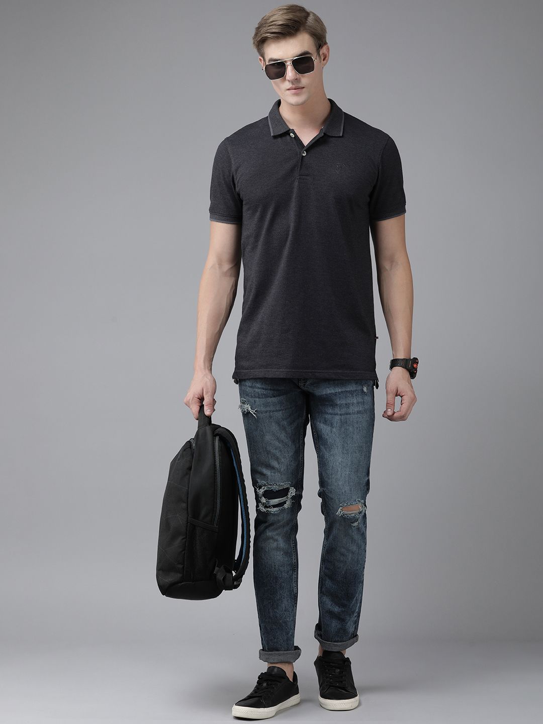 SPYKAR Men Low-Rise Mildly Distressed Heavy Fade Stretchable Jeans