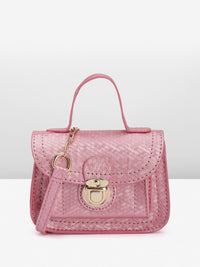 DressBerry Snake Skin Textured Structured Satchel Bag