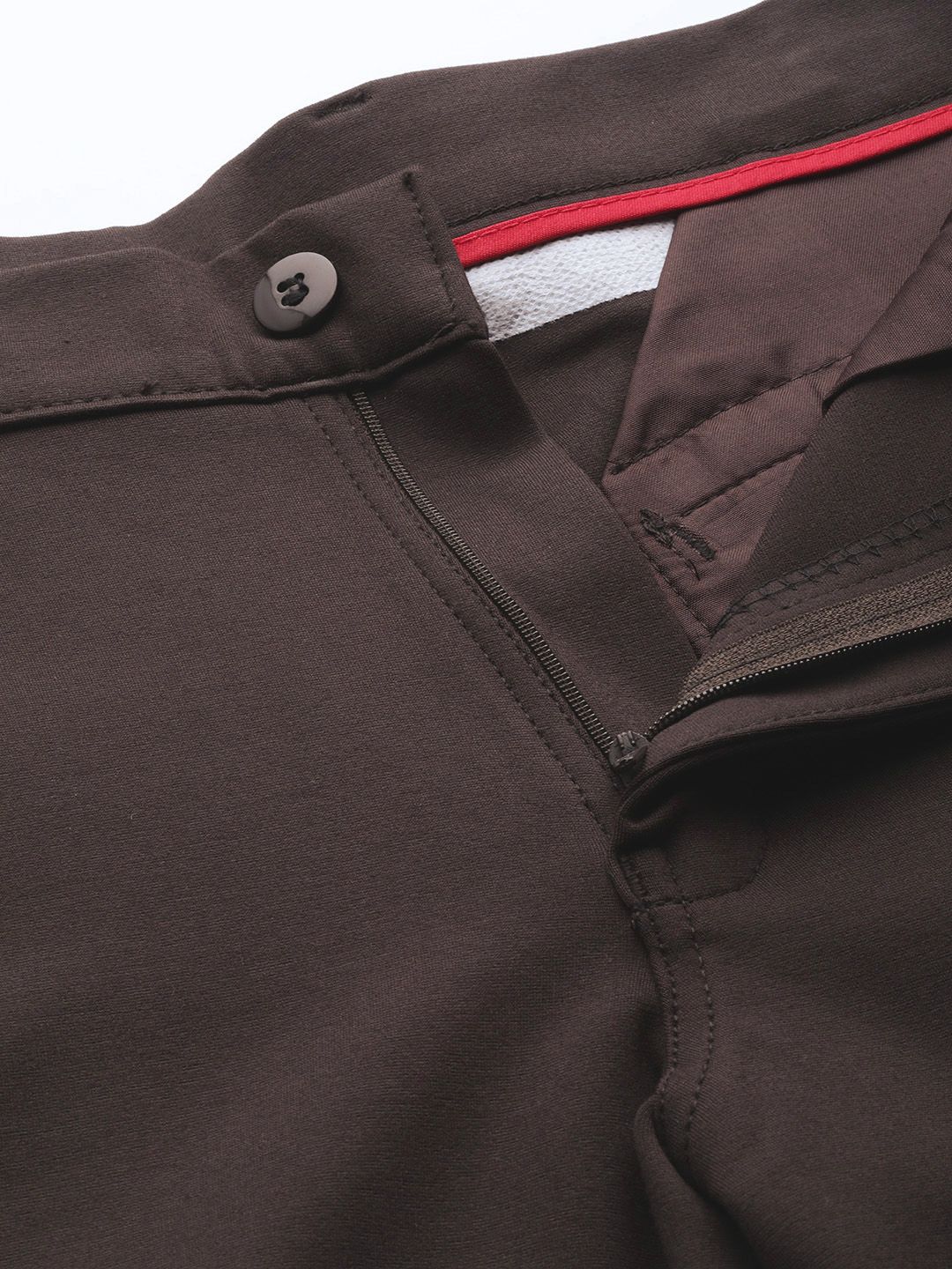DENNISON Men Brown Smart Tapered Fit Easy Wash Chinos Trousers