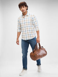 Spykar Men Slim Fit legap menyebar baju kasual kolar