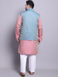 SOJANYA PLUS Ethnic Motifs Woven Design Kurta With Pyjamas & Nehru Jacket