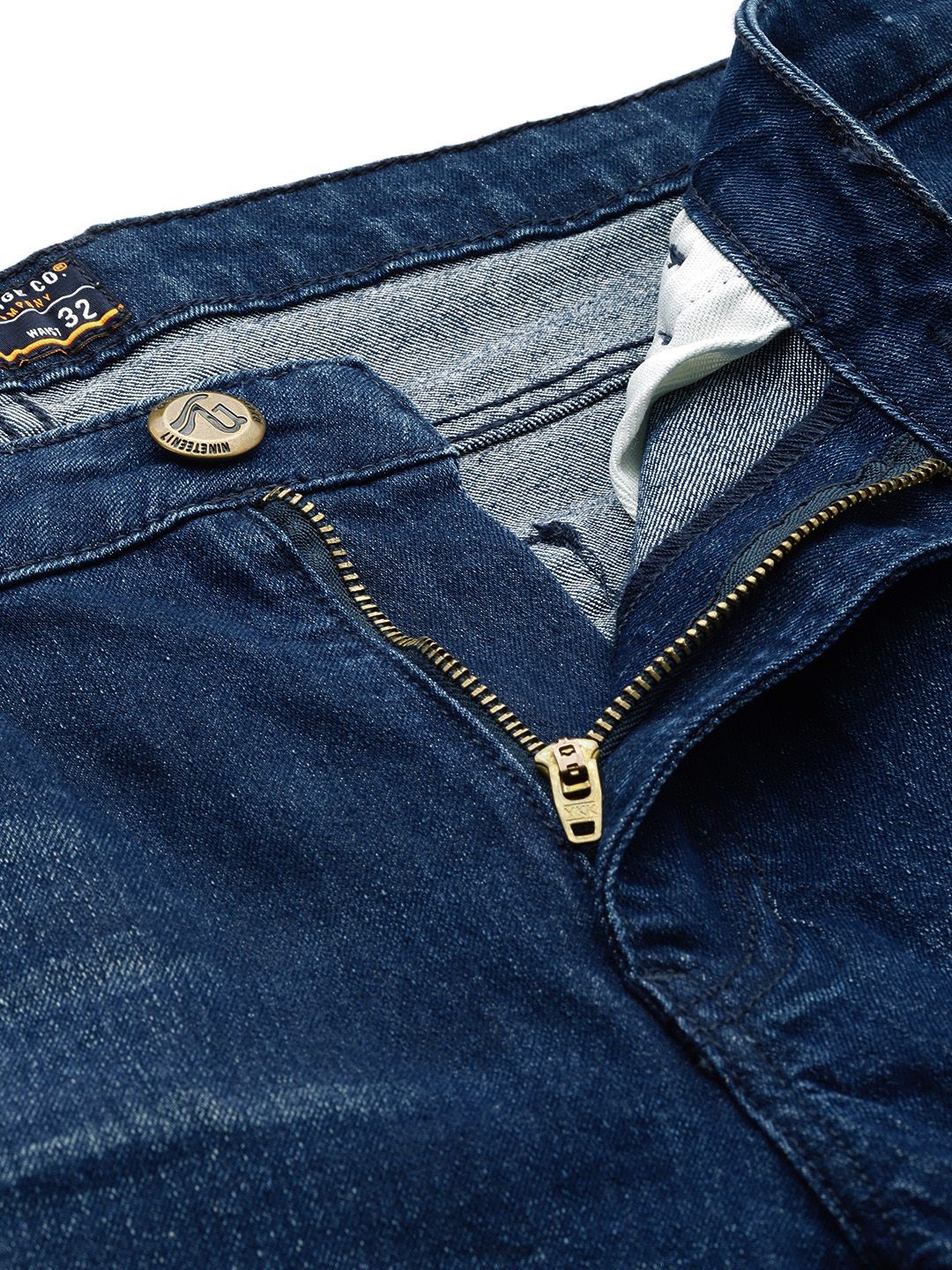 The Indian Garage Co Men Slim Fit Stretchable Mildly Distressed Jeans
