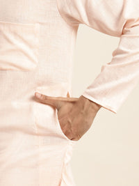 Anug oleh SOJANYA Men Dobby Kurta Berwarna Peach