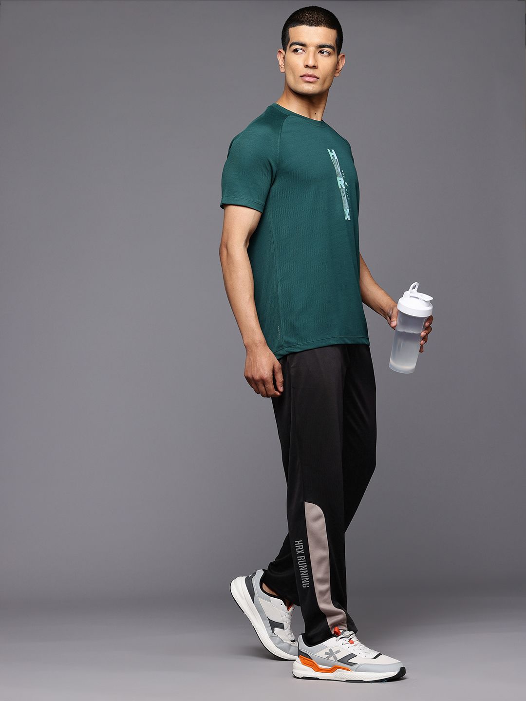 HRX by Hrithik Roshan Men Printed Detail Regular Fit Rapid-Dry Running Track Pants
