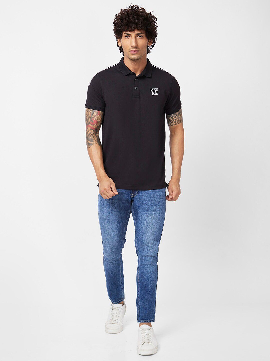 SPYKAR Polo Collar Slim Fit Cotton T-Shirt