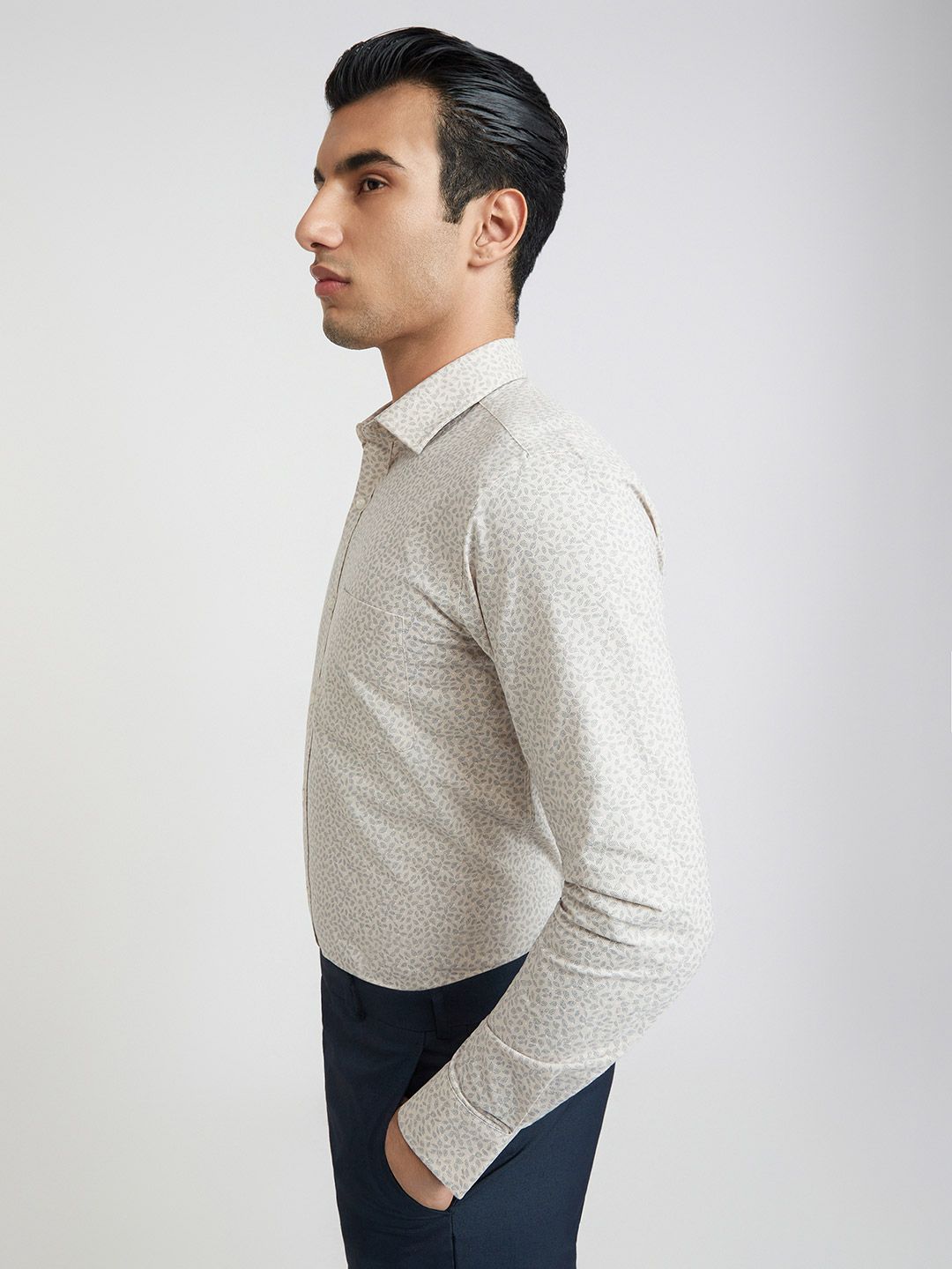Park Avenue Men Slim Fit Printed Pure Cotton Formal Shirt