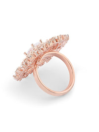 Cincin Jari Boleh Laras Zaveri Pearls Rose Saduran Emas CZ