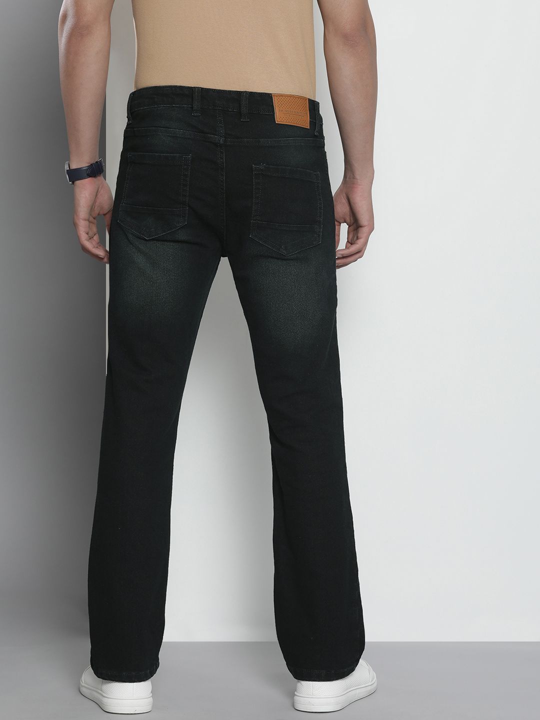 The Indian Garage Co Men Bootcut Light Fade Stretchable Jeans