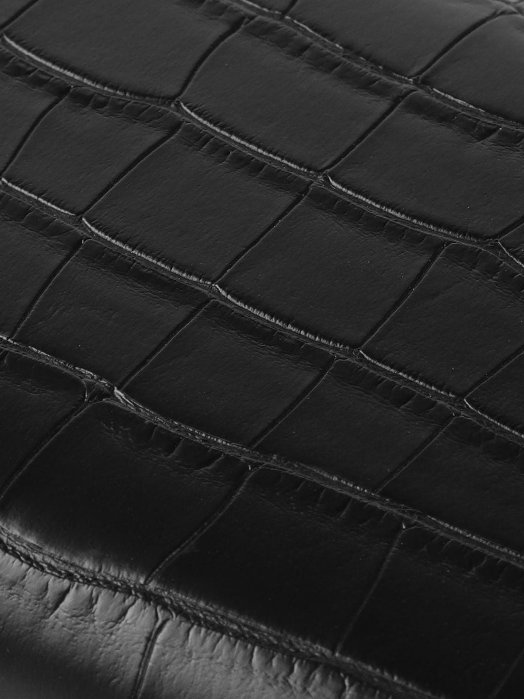 Lino Perros Women Black Croc Textured Zip Around Wallet