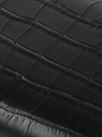 Lino Perros Women Black Croc Textured Zip Around Wallet