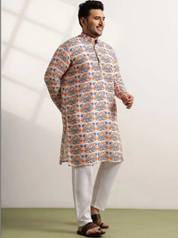 SOJANYA PLUS Men Floral Printed Floral Kurta