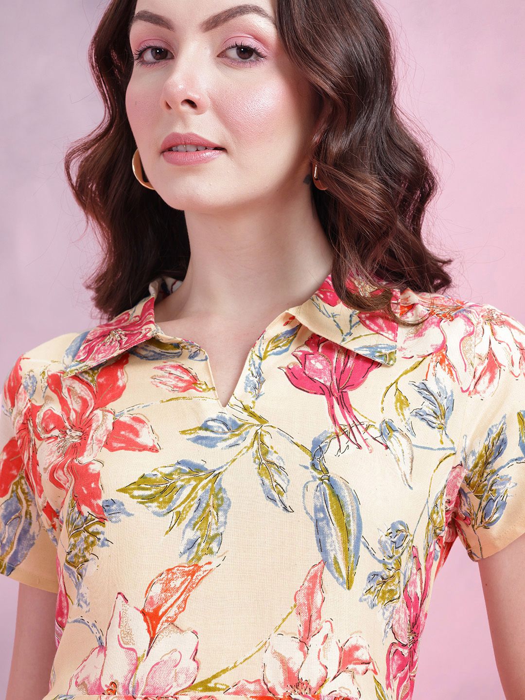 DressBerry Floral Print A-Line Dress