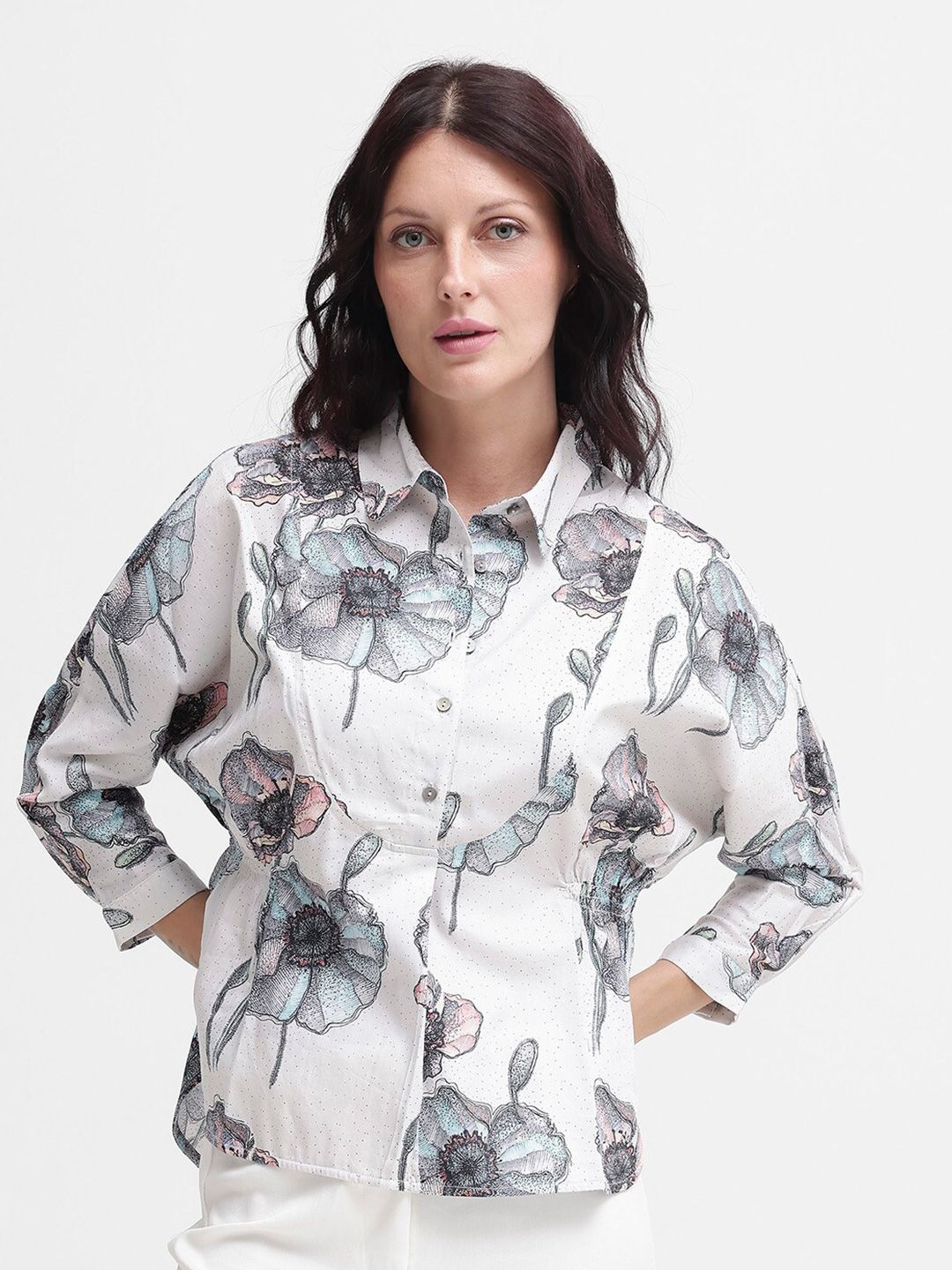 RAREISM Floral Print Cotton Top