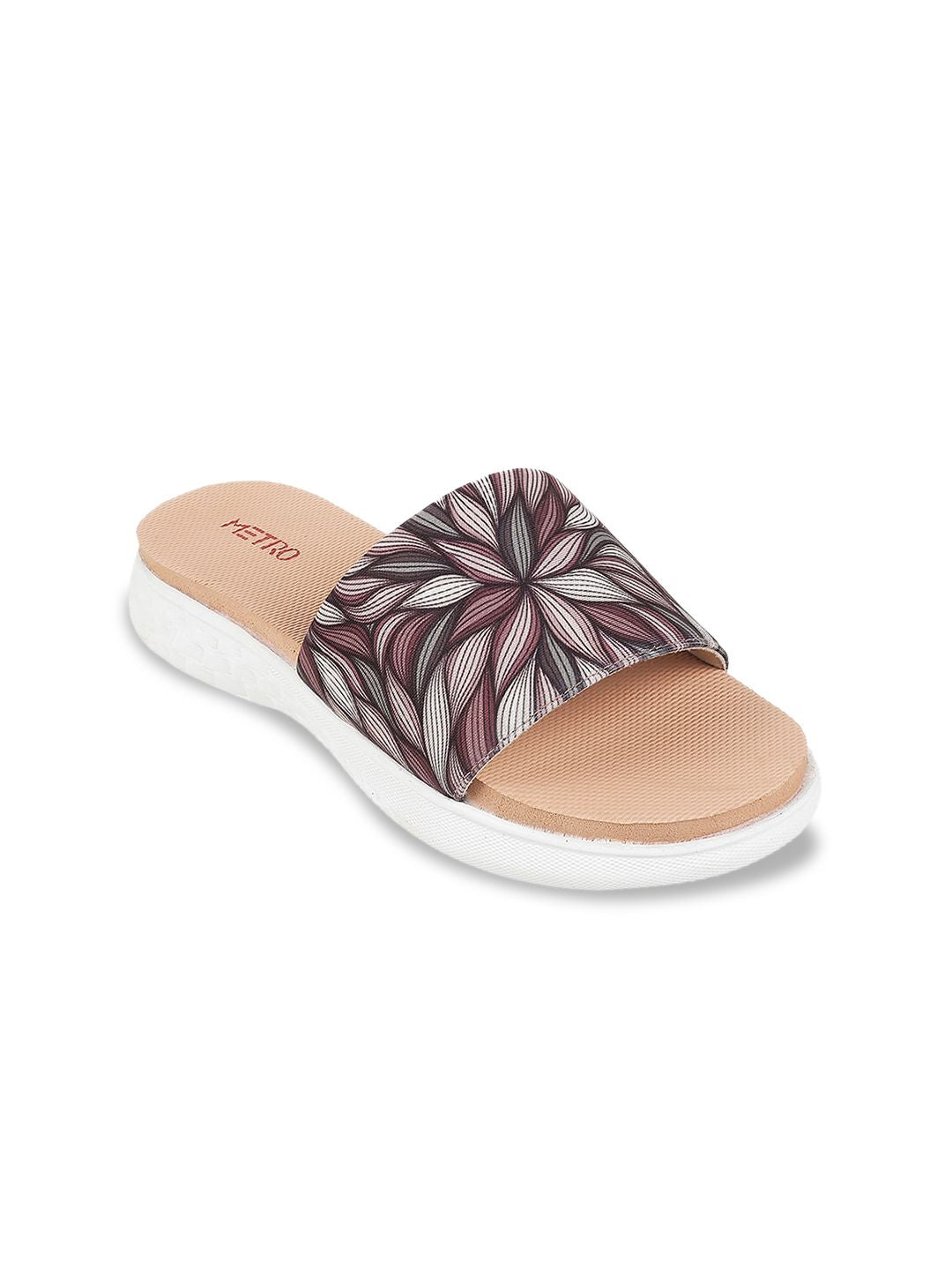 Metro Printed Open Toe Flats