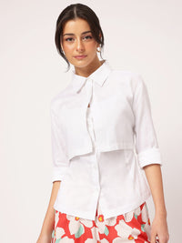 DressBerry Effortless Elegance Crop Shirt with Cami Top