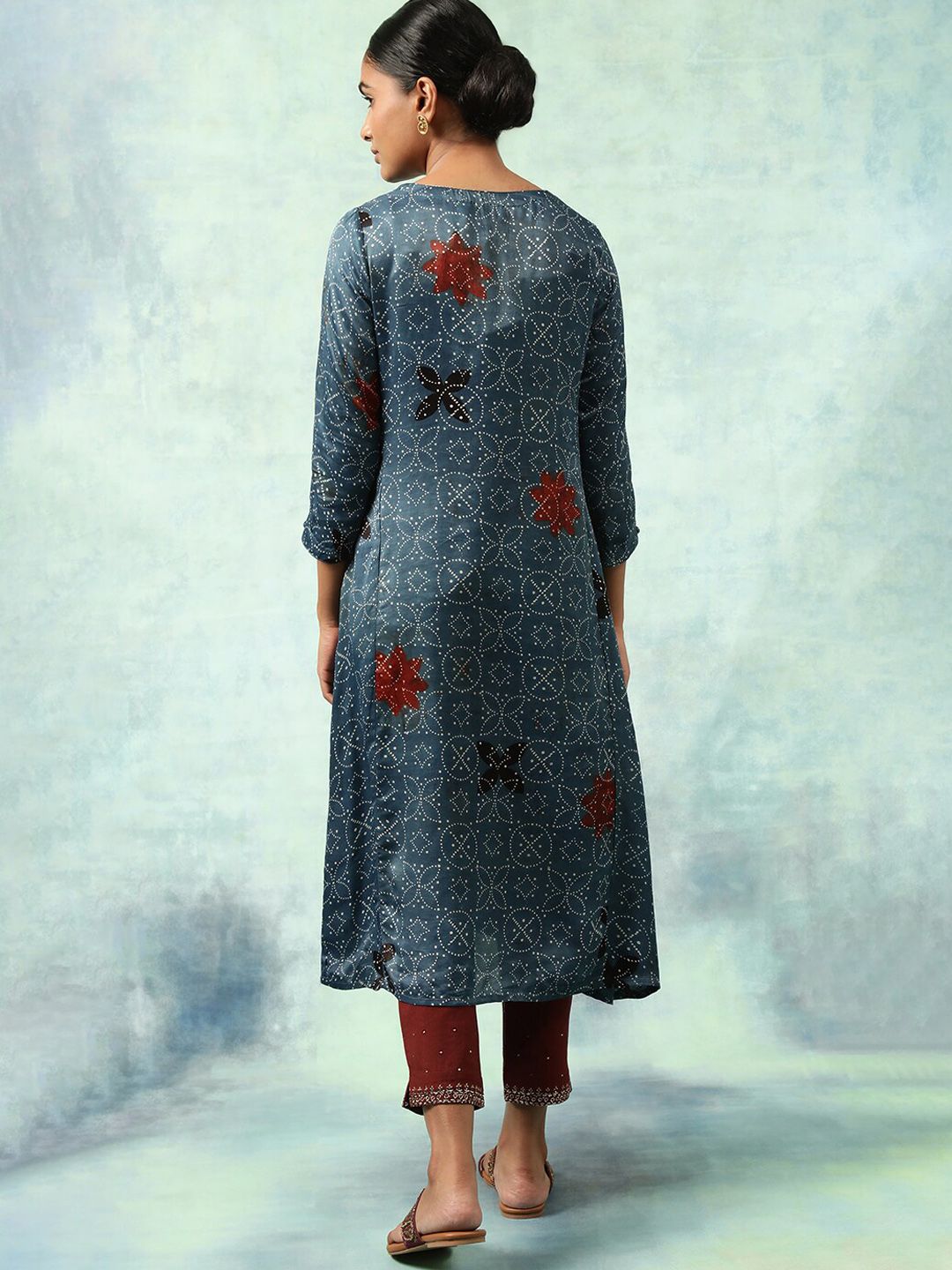 W The Folksong Collection Ethnic Motifs Printed Kurta