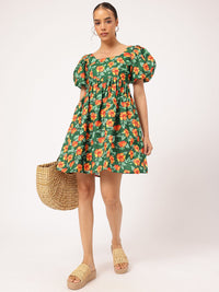 DressBerry Serene Serenity Floral Print Mini Empire Dress