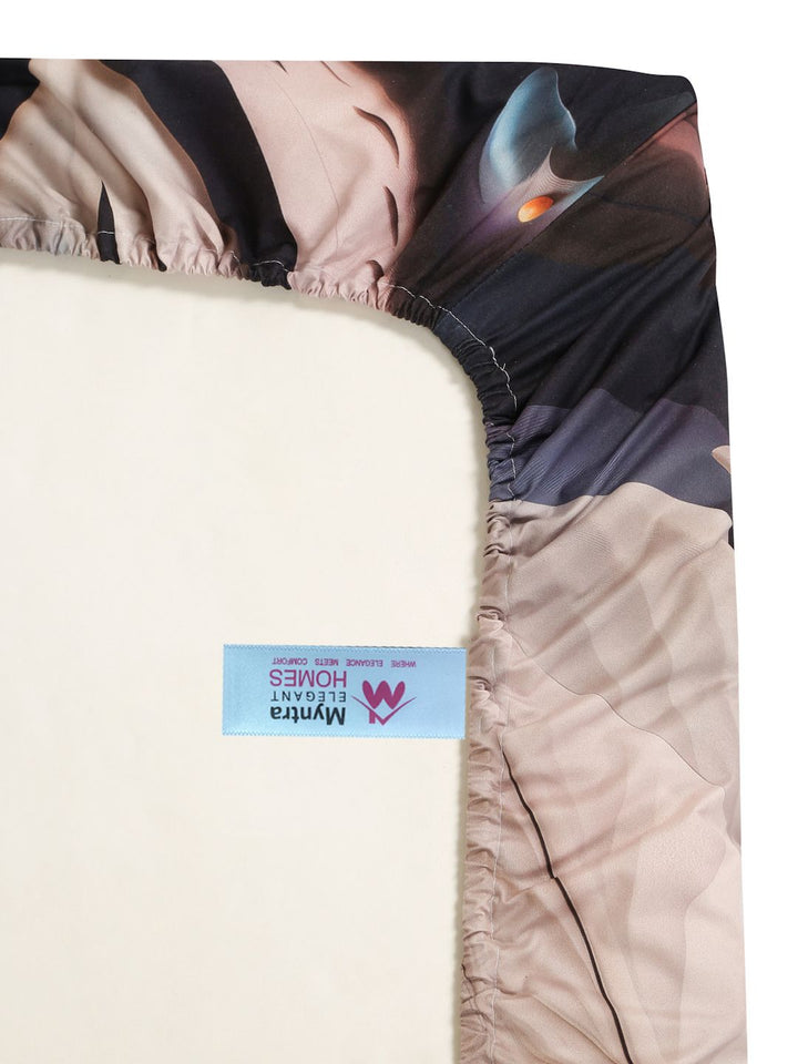 Myntra Elegant Homes Brown & Beige 400 TC King Bedsheet with 2 Pillow Covers