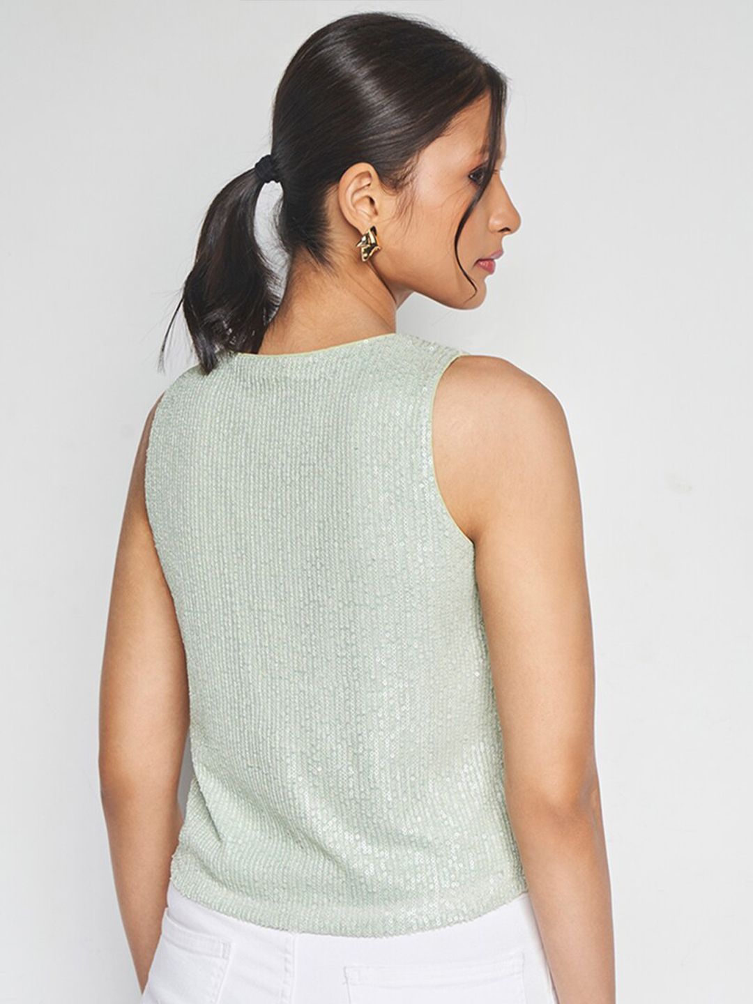 AND Embellished V-Neck Regular Top