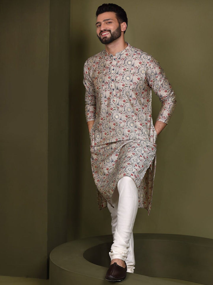 KISAH Men Kantha Printed Regular Fit Kurta