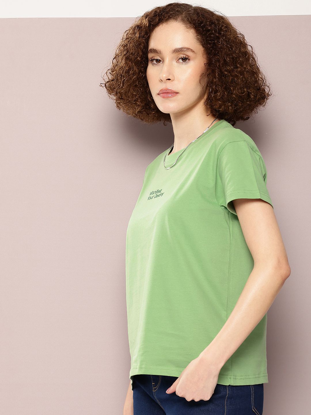 DILLINGER Women Typography Printed Embossed Oversized T-shirt