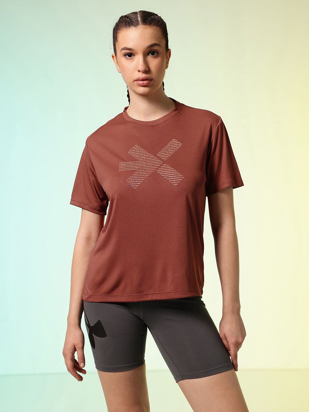HRX by Hrithik Roshan ACTIVE-GODDESS Brand Logo Printed Rapid Dry Training T-shirt
