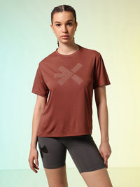 HRX by Hrithik Roshan ACTIVE-GODDESS Brand Logo Printed Rapid Dry Training T-shirt